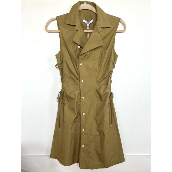 Derek Lam 10 Crosby Dresses & Skirts - Derek Lam 10 Crosby Women's Sz 2 Amber Green Serena Side Lace Up Mini Dress NEW